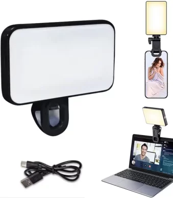 Mini Selfie Fill Light 3 Modes Adjustable Brightness Rechargeable Clip Live Video Light 1